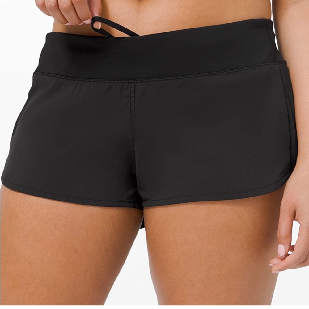 Lululemon Black Speed Up Running Shorts Size 12 longer inseam